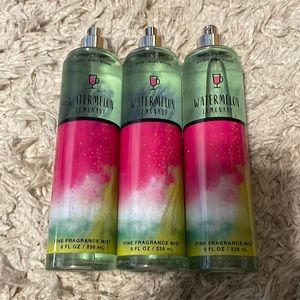 3 bath and body works sprays watermelon lemonade body mists 8 oz full sized